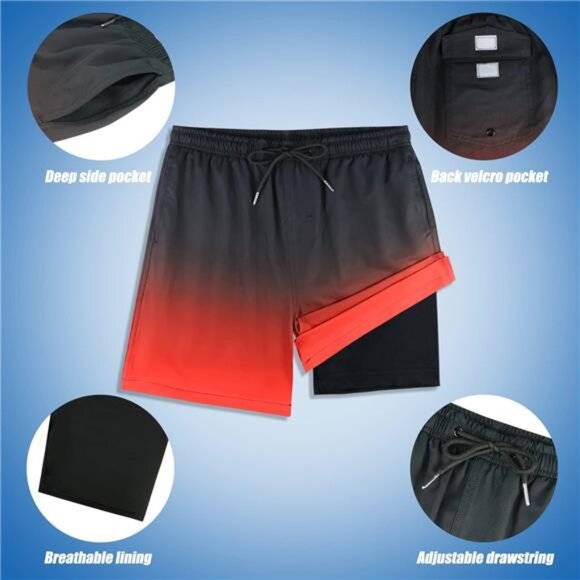 Boys Swim Bathing Trunks Soft Compression Liner No Chafing Swimming Beach Shorts - Picture 5 of 6